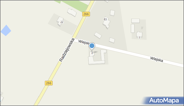 Zakrzewo, Wiejska, 2, mapa Zakrzewo