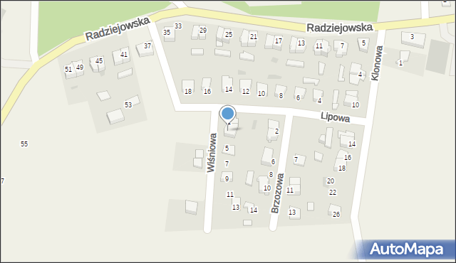 Zakrzewo, Wiśniowa, 3, mapa Zakrzewo