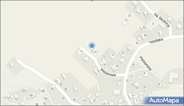 Zalas, Widokowa, 8, mapa Zalas