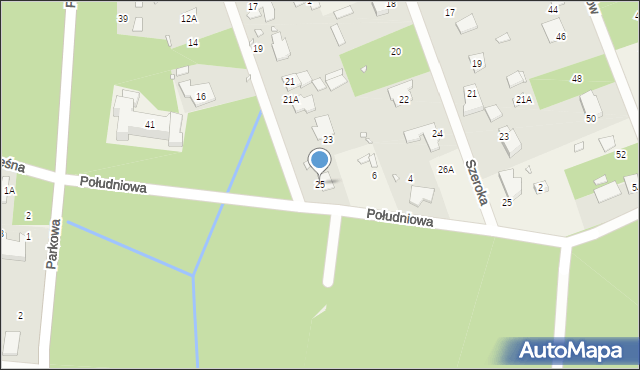 Zalesie Górne, Widna, 25, mapa Zalesie Górne
