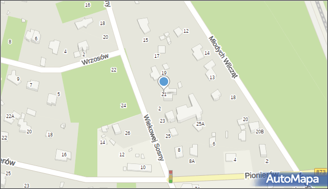 Zalesie Górne, Wiekowej Sosny, 21, mapa Zalesie Górne