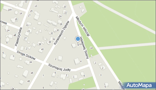 Zalesie Górne, Wiekowej Sosny, 4, mapa Zalesie Górne