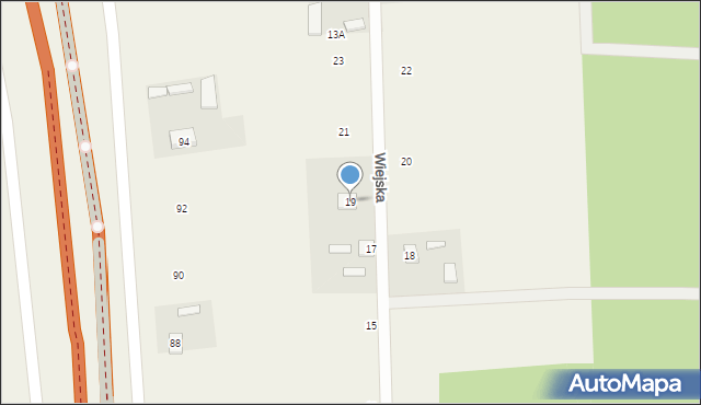 Załuski, Wiejska, 19, mapa Załuski