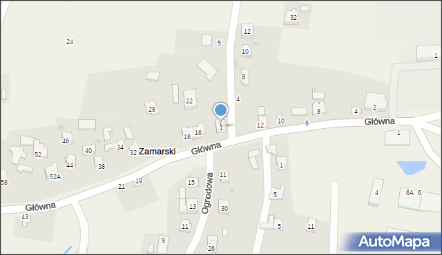 Zamarski, Widokowa, 1, mapa Zamarski