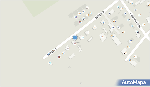 Zambrów, Wiejska, 13, mapa Zambrów