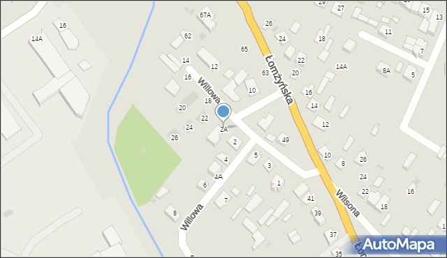 Zambrów, Willowa, 2A, mapa Zambrów