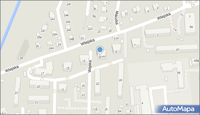 Zamość, Wiejska, 11, mapa Zamościa