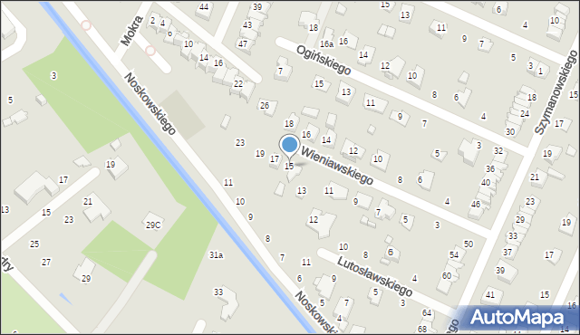 Zamość, Wieniawskiego Henryka, 15, mapa Zamościa