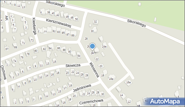 Zamość, Wiosenna, 24, mapa Zamościa