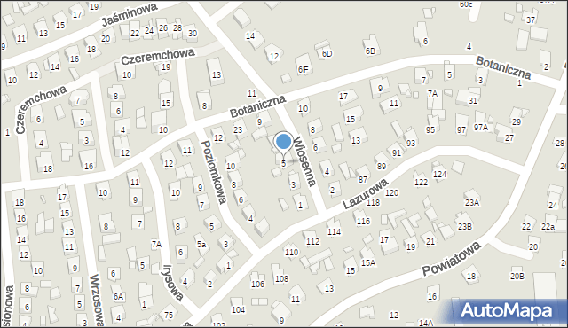 Zamość, Wiosenna, 5, mapa Zamościa