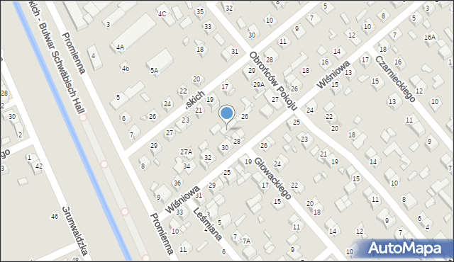 Zamość, Wiśniowa, 28B, mapa Zamościa
