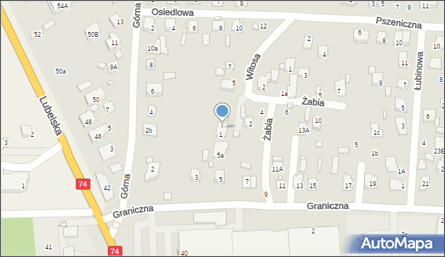 Zamość, Witosa Wincentego, 1a, mapa Zamościa