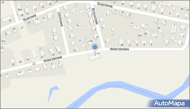 Zamość, Wierzbowa, 1, mapa Zamościa