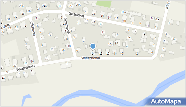 Zamość, Wierzbowa, 14, mapa Zamościa