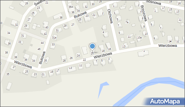 Zamość, Wierzbowa, 20, mapa Zamościa