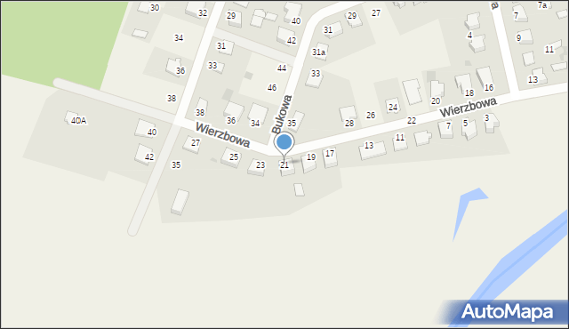 Zamość, Wierzbowa, 21, mapa Zamościa