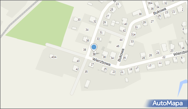 Zamość, Wierzbowa, 38, mapa Zamościa