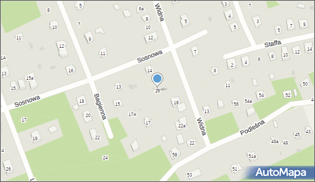 Żarki-Letnisko, Widna, 16, mapa Żarki-Letnisko