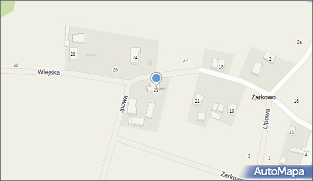 Żarkowo, Wiejska, 23, mapa Żarkowo