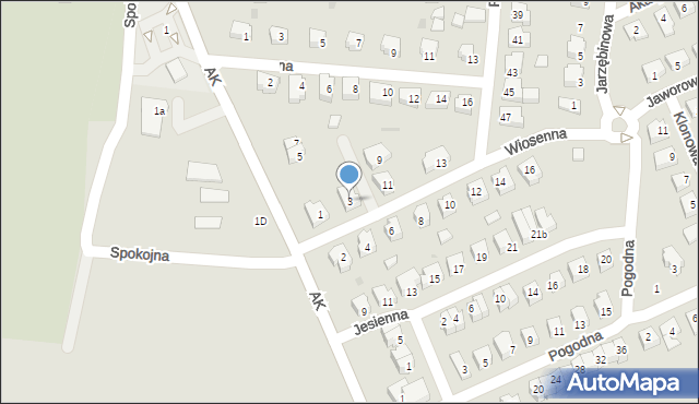 Żarów, Wiosenna, 3, mapa Żarów