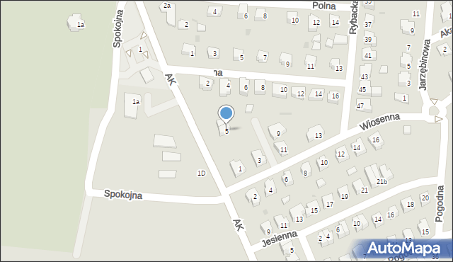 Żarów, Wiosenna, 5, mapa Żarów