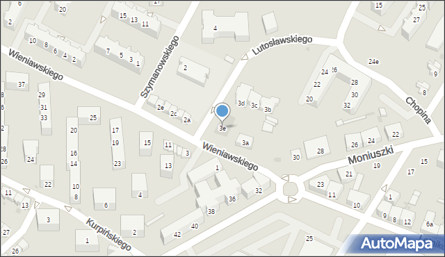 Żary, Wieniawskiego Henryka, 3e, mapa Żary