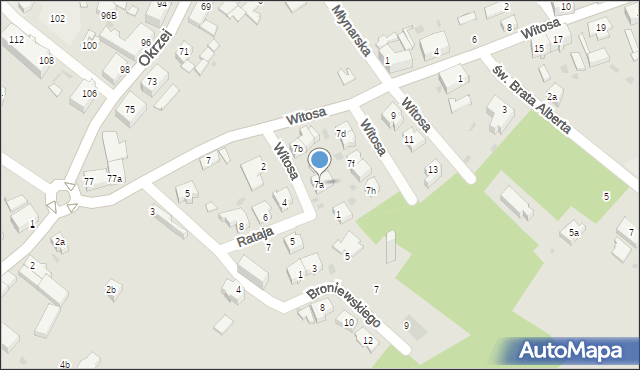 Żary, Witosa Wincentego, 7a, mapa Żary