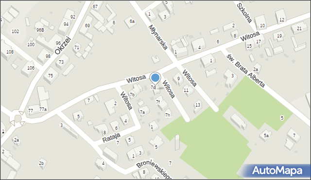 Żary, Witosa Wincentego, 7e, mapa Żary