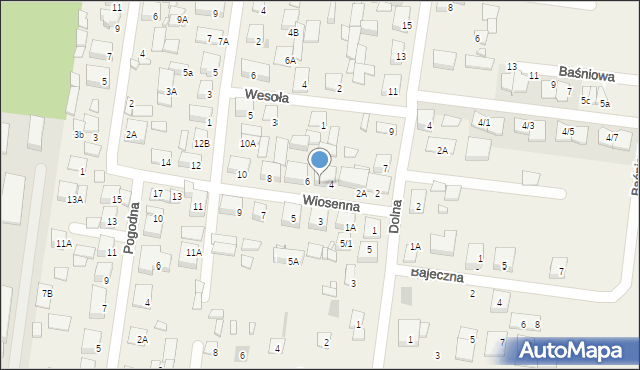 Zaścianki, Wiosenna, 4A, mapa Zaścianki