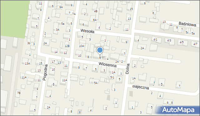 Zaścianki, Wiosenna, 6, mapa Zaścianki