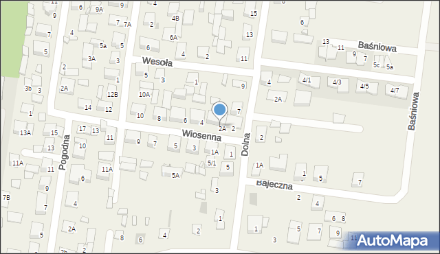 Zaścianki, Wiosenna, 2b, mapa Zaścianki