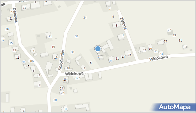 Zastów, Widokowa, 7, mapa Zastów