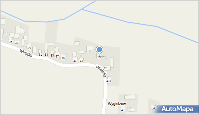 Zawada, Wiejska, 45, mapa Zawada