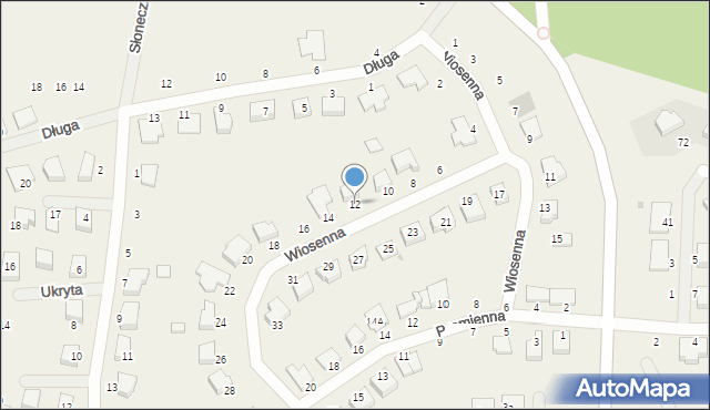 Zawada, Wiosenna, 12, mapa Zawada