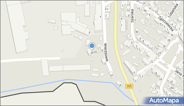 Zawidów, Wierzbowa, 10, mapa Zawidów