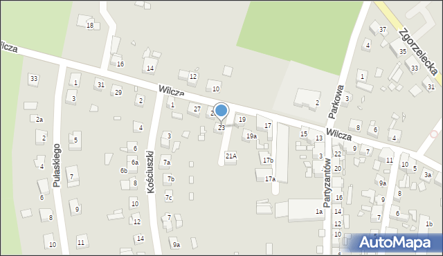 Zawidów, Wilcza, 23, mapa Zawidów