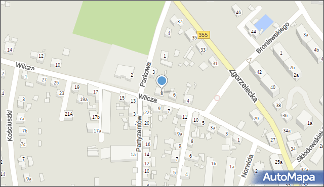 Zawidów, Wilcza, 8, mapa Zawidów