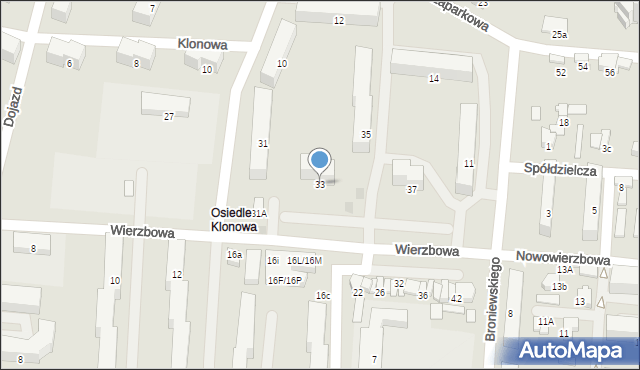 Zawiercie, Wierzbowa, 33, mapa Zawiercie