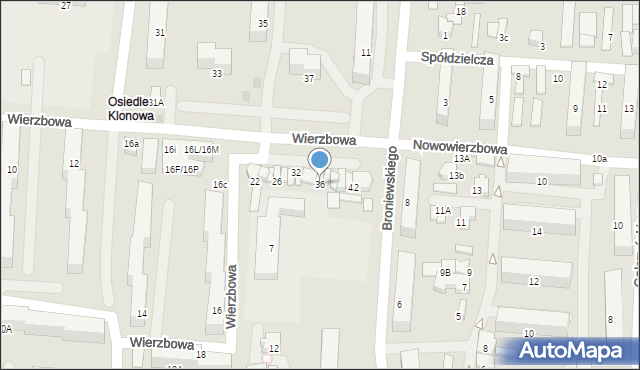 Zawiercie, Wierzbowa, 36, mapa Zawiercie