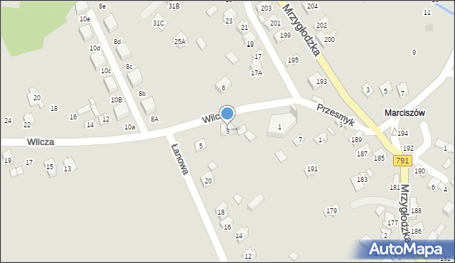 Zawiercie, Wilcza, 3, mapa Zawiercie