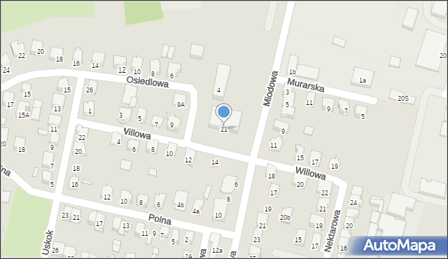 Zawiercie, Willowa, 11, mapa Zawiercie