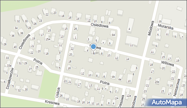 Zawiercie, Willowa, 6, mapa Zawiercie