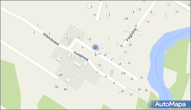 Zawiszyn, Wierzbowa, 8, mapa Zawiszyn