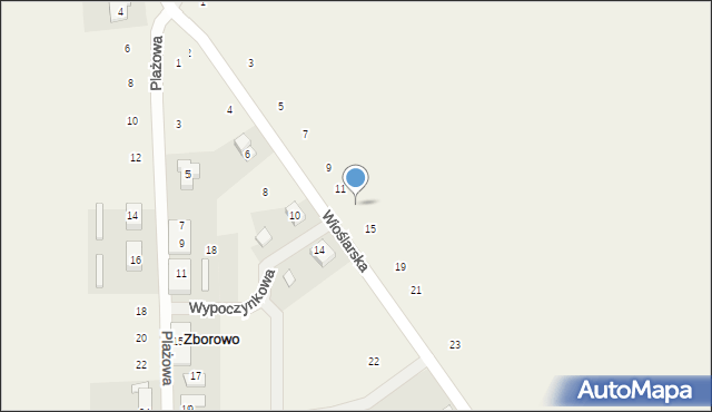 Zborowo, Wioślarska, 13, mapa Zborowo