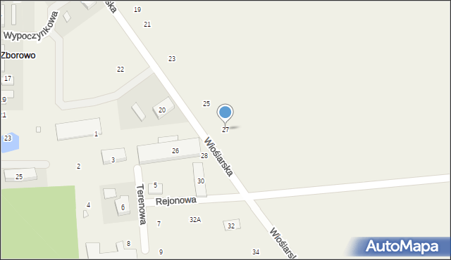 Zborowo, Wioślarska, 27, mapa Zborowo