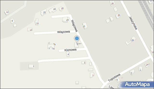 Zbytków, Wiązowa, 5, mapa Zbytków