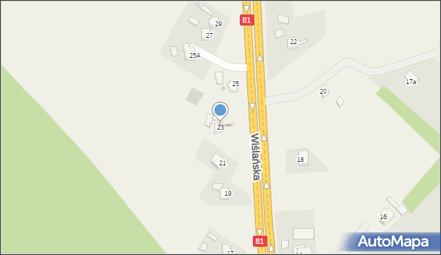 Zbytków, Wiślańska, 23, mapa Zbytków