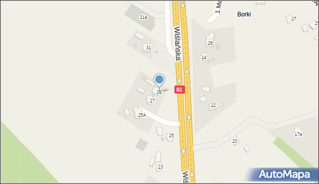 Zbytków, Wiślańska, 29, mapa Zbytków