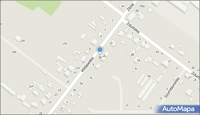 Zduńska Wola, Widawska, 3a, mapa Zduńska Wola