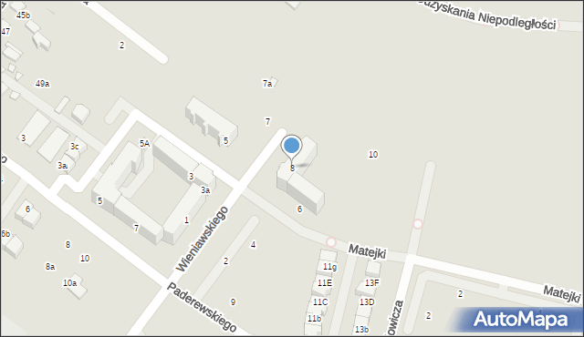 Zduńska Wola, Wieniawskiego Henryka, 8, mapa Zduńska Wola